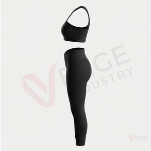 Women <b>Black</b> One Shoulder Asymmetric Crop Top V Waist <b>Leggings</b> <b>Yoga</b> 2 Piece Set - Product Image 3