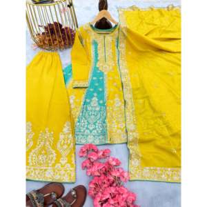 Top de diseñador para mujer y conjunto Dupatta elegante para fiesta Plazzo Look - Product Image 3