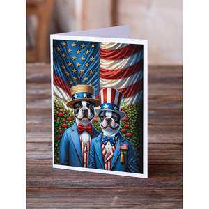 All American Boston Terrier Whimsical A7 Paquete de tarjetas de felicitación 8 Tarjetas de notas en blanco con sobres Tamaño 5x7 - Product Image 2