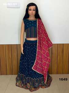 Nuevo conjunto de lehenga choli y dupatta para niños, de chinon pesado y hermoso, con bordado de hilo y lentejuelas, de proveedor de Surat. - Product Image 6