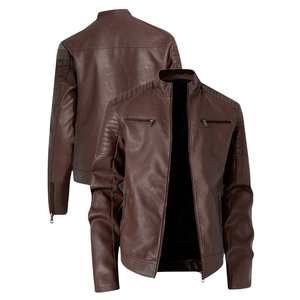 Chaqueta de Cuero Genuino Personalizada para Hombre, Estilo Motero, Fabricante OEM ODM, Logotipo Personalizado Disponible, Pedidos al por Mayor - Product Image 4