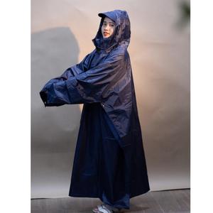 Imperméable personnalisé couleur unie, imperméables individuels en nylon OEM, longueur 120 cm, à capuche, pour le cyclisme et la moto - Product Image 3