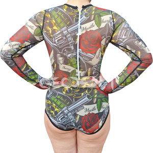 2026 Combinaison moulante sexy pour femme à manches longues, imprimé tatouage, en maille extensible, style streetwear |   Tenues personnalisées imprimées numériquement - Product Image 4