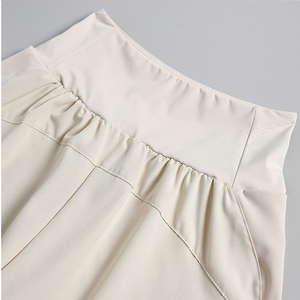 <b>Women's</b> Solid Color High Waist Skorts With Ruffles Elastic Waist Knitted Spandex Nylon Breathable Casual Style - Product Image 3