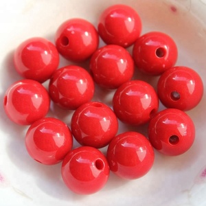 Round Resin Beads in <b>Red</b> Brown White Pink Yellow Blue Purple Black Orange Green 3D Cartoon Design High Grade for Jewelry Making - Product Image 2