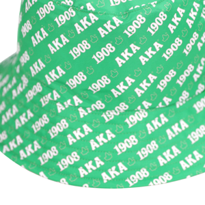 Sombrero de Pescador Verde con Estampado AKA 1908, Logotipo en Toda la Superficie, Casual, de Verano, para Mujer, Elegante, para Actividades al Aire Libre - Product Image 6