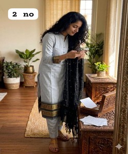 Salwar Kameez de Algodón Kanchi con Dupatta, Ropa Tradicional Étnica para Mujer, Traje para Bodas y Fiestas, Corte Regular 85556 SI:-361 - Product Image 2