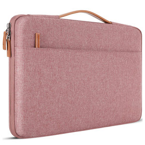 Magnifiques sacs pour ordinateur portable de couleur rose pour hommes et femmes, plusieurs poches zippées, matériau 100% polyester, résistant aux chocs, imperméable - Product Image 1