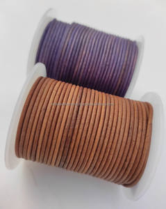 Cordón de Cuero Redondo Negro Antiguo de 2 mm, Rollo de 100 Metros para Joyería de Cuero Vintage y Creación de Accesorios Únicos - Product Image 5