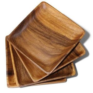 Plateau de service en bois naturel, magnifique plateau en bois artisanal pour aliments, collations, fruits, fruits secs, desserts et décoration de table - Product Image 5