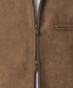 <b>Men's</b> Brown Suede Racer <b>Jacket</b> <b>Casual</b> Turn-down Collar Zipper Closure Regular Fit Autumn Wear - Product Image 6