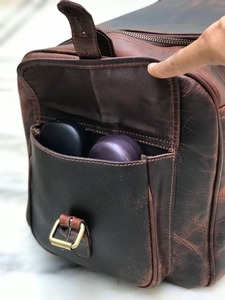 กระเป๋าหนังวัวแท้แบบดัฟเฟิล สำหรับเดินทาง น้ำหนักเบา พกพาสะดวก สไตล์วินเทจ แฟชั่น ซิปปิด ความจุขนาดใหญ่ 36-55 ลิตร - Product Image 6