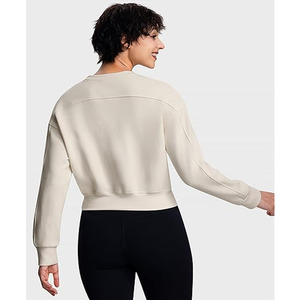 Sudadera de Mujer de Algodón 100% Ecológico, Diseño Otoñal, Cuello Redondo, Holgada, Informal, con Logotipo Personalizado en la Parte Delantera/Trasera - Product Image 3