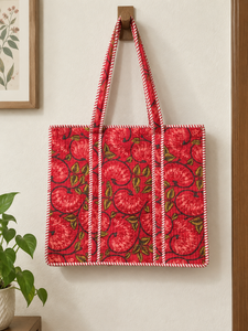 Le Souvenirs Sac fourre-tout à bandoulière pour femme, style bohème vintage indien, mode hiver-été, en toile personnalisée, imprimée au bloc et matelassée, avec fermeture éclair - Product Image 3