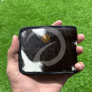 Luxury Real Cowhide Hair <b>Wallet</b> Mens Minimal Card Holder Handmade <b>Compact</b> Premium Leather Construction - Product Image 2