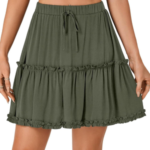 Minifalda de Cintura Natural para Mujer, Estilo Vintage, Color Sólido, Diseño OEM, Transpirable, Elástica, Cómoda, con Bolsillos, Casual - Product Image 6