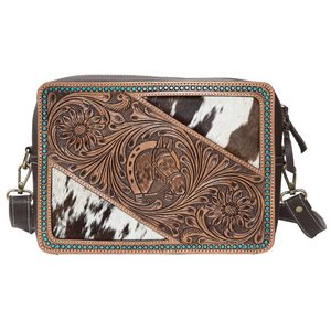 Bolsos de piel de vaca de cuero natural para mujer, bolsos de estilo Vintage hechos a mano para mujer, conjunto de artículos de regalo para mujer al por mayor - Product Image 3