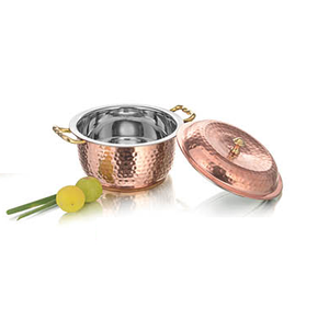 Premium Copper Sauce <b>Pan</b> with Hammered Finish and Golden Handle Durable Non-Stick Frying <b>Pan</b> for Cooking Casserole - Product Image 5