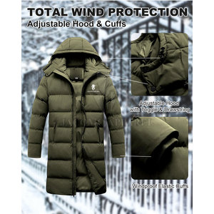 Veste fonctionnelle pour homme, idéale pour le froid, parka d'hiver à capuche, fermeture éclair intégrale, plusieurs poches, manches longues, pour la randonnée et le camping en plein air - Product Image 2