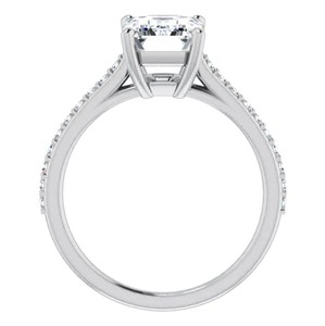 <b>Emerald</b> Cut Moissanite <b>Ring</b> 925 Sterling <b>Silver</b> White Gold Plated Engagement Wedding Party Anniversary Promise <b>Ring</b> Her - Product Image 3