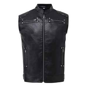 Gilet en cuir de qualité supérieure, meilleur matériau, gilet en cuir de qualité professionnelle, gilet en cuir pour motard - Product Image 1