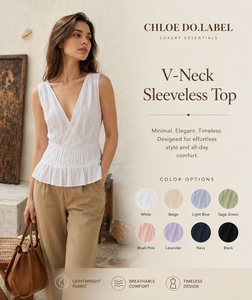 Hot Selling Women Summer Peplum Top-Loose Fit V-Neck Sleeveless Pleated Blouse Casual Daily Wear <b>Linen</b>/Cotton Premium Quality - Product Image 2