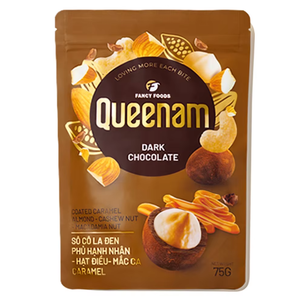 Chocolate Dragee de Calidad Profesional OEM/ODM HALAL 75G, Fabricante de Nueces Recubiertas de Chocolate Negro con Caramelo, Almendras, Anacardos y Nueces de Macadamia - Product Image 1