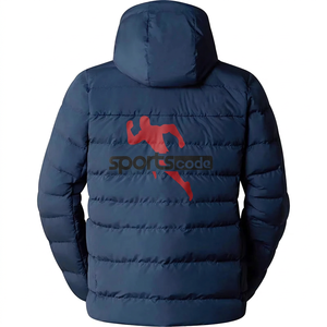 Veste d'hiver matelassée à capuche noire pour homme Sportscode, coupe-vent, fermeture éclair - Product Image 5