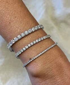 Bracelet tennis en diamant CVD cultivé en laboratoire, or 14K 18K, coupe ronde VVS, bijoux de luxe pour femmes, vente en gros - Product Image 4