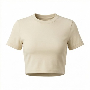 Camiseta Corta Informal para Mujer, Diseño Moderno, Color Personalizado, Teñido Anudado, Algodón, Manga Corta, Prenda de Moda - Product Image 1