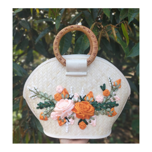 Bolso de Mano Bohemio de Paja con Bordado Floral, Ecológico, Bandolera, Mini Bolso de Verano para Mujer - Product Image 5