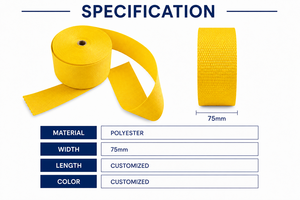 Rouleau de sangle en polyester pour couture industrielle, 3 pouces, résistance à l'usure supérieure pour bagages et produits pour animaux de compagnie, service de marque privée - Product Image 2