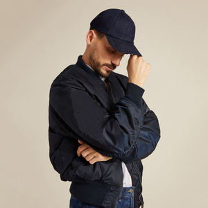 Chaqueta Bomber de Invierno para Hombre, Cálida, Informal, Estilo Urbano, con Logotipo Personalizado, Cierre de Cremallera, Cuello Alto, Ligera, para Exteriores, Abrigo de Moda - Product Image 3