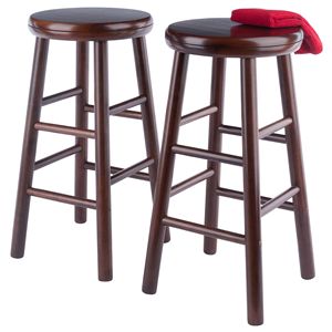 Set di 2 Sgabelli da Bar Girevoli Shelby in Noce, Eleganti Sedie da Bancone - Product Image 6