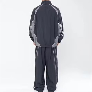 Survêtement sportif respirant avec fermeture éclair intégrale, col montant, coupe ample, couleur unie, en polyester, pour l'automne, coupe-vent de haute qualité - Product Image 6