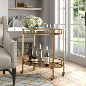 Handmade Metal Rolling Storage Trolley with Modern Industrial Design Powder Coated Finish Spacious <b>Utility</b> Shelves for Kitchen - Product Image 6