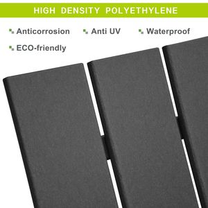 Silla Adirondack Negra de HDPE para Exteriores, Muebles de Resina para Patio y Jardín - Product Image 4