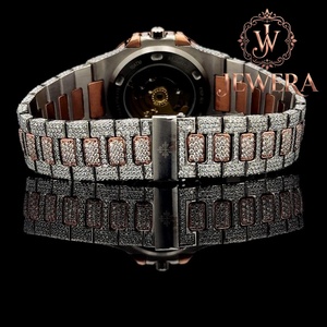 Reloj de Diamantes de Acero Inoxidable de Diseño Mossinate con Funciones de Cronógrafo, Elegante Accesorio para Eventos Empresariales, Nocturnos y Diarios - Product Image 4