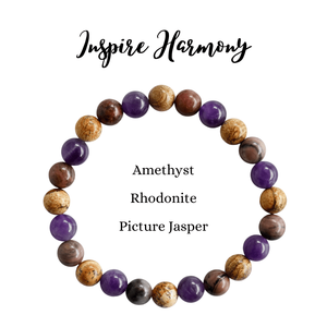 Latest Fashion Jewelry Inspire HARMONY <b>Crystal</b> Healing Gemstone <b>Beaded</b> Bracelet Meditation Bracelet - Product Image 1