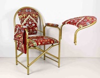 Chaise de prière pliable contemporaine en fer, idéale pour mosquées, églises et théâtres, avec tablette d'écriture intégrée – Offre spéciale usine