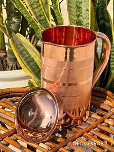 Collection de carafes en cuivre martelées à la main avec verre, export en gros, fabricant Inde - Product Image 5