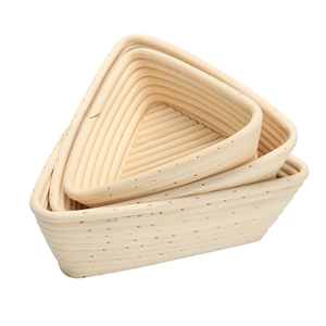 Rattan Banneton Proofing <b>Basket</b>, Triangular <b>Bread</b> Proofing <b>Basket</b>, Rattan Banneton <b>Basket</b> Dough Bowls With Liners From Vietnam - Product Image 1