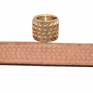 Leather Embossing <b>Roller</b> for Belts Wallets & Straps | Solid Brass Scale Pattern Embossing Wheel | Professional Leathercraft Tool - Product Image 1