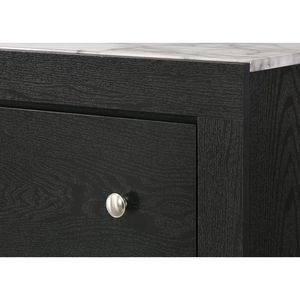Cassettiera Moderna Contemporanea a 4 Cassetti, 1 Pezzo, con Top in Finto Marmo Bianco e Finitura Nera, Arredamento per Camera da Letto - Product Image 3