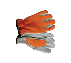 Leather Work Gloves Orange Palm Anti-Slip Elastic Wristband Abrasion Resistant General Purpose Safety Gloves - Product Image 3