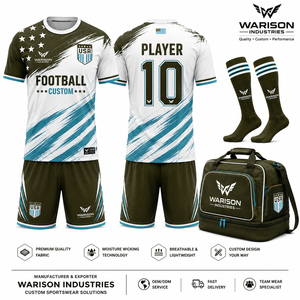 American Flag Inspired Soccer Uniform Set Sublimated Football Teamwear Jersey Short Socks And Sports Bag Set - Product Image 4