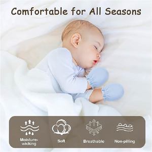 Mitaines anti-griffures pour nouveau-nés, 100% coton, douces et respirantes, mitaines pour bébés, mitaines réglables pour nouveau-nés, vente en gros - Product Image 2