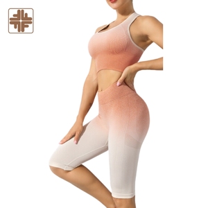 Gradient Imprimé Coloré Durable Bambou Nylon Capri Pantalon Yoga Porter Respirant Taille Élastique Écologique - Product Image 3