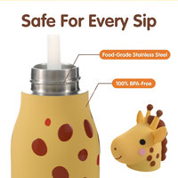 Bouteille d'eau personnalisée Licorne pour enfants, en acier inoxydable à double paroi, isolée sous vide, gourde scolaire avec paille souple, cadeau pour enfants, directement de l'usine