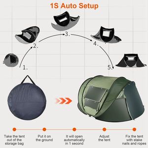 Carpa Instantánea Impermeable para 5-8 Personas con 4 Ventanas con Mosquitero y Bolsa de Transporte Incluida - Product Image 6
